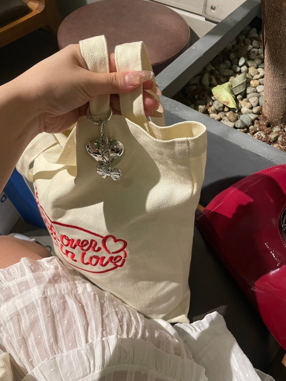 <QU4241203> ハートリボンキーホルダー