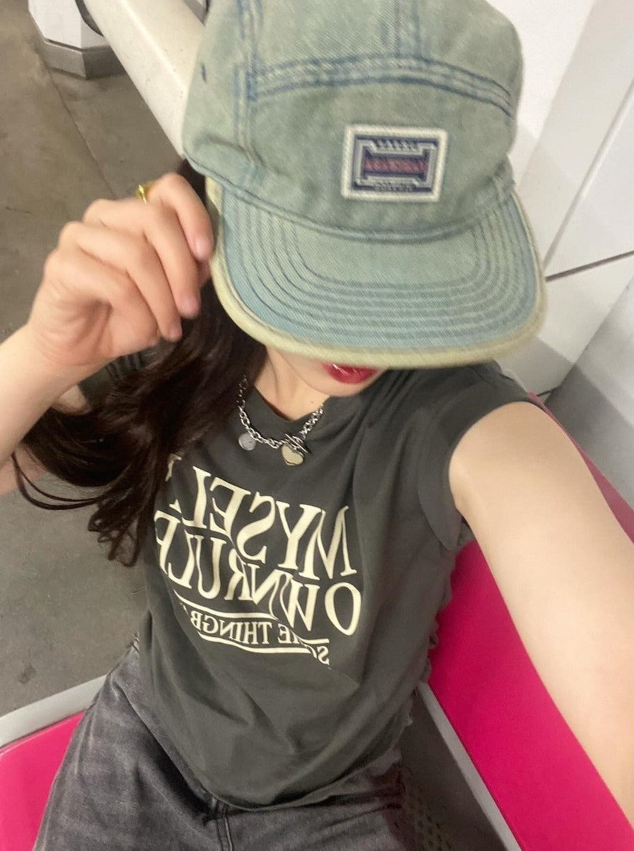 <CH2242808> サイドドロストクロップドTシャツ