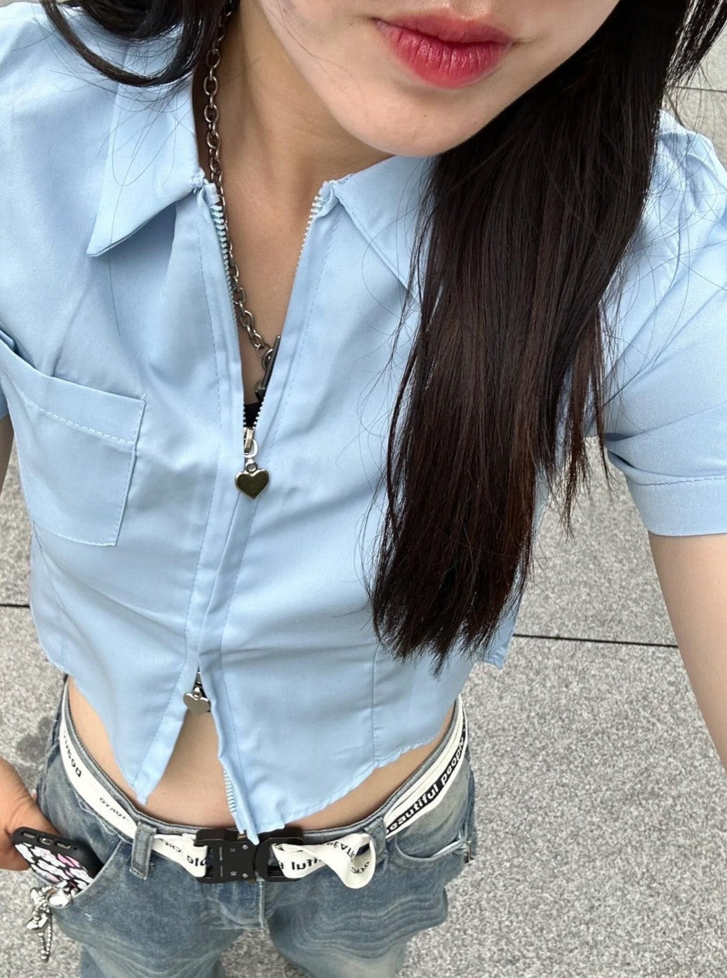 <CH2242806> ダブルジップシャツ