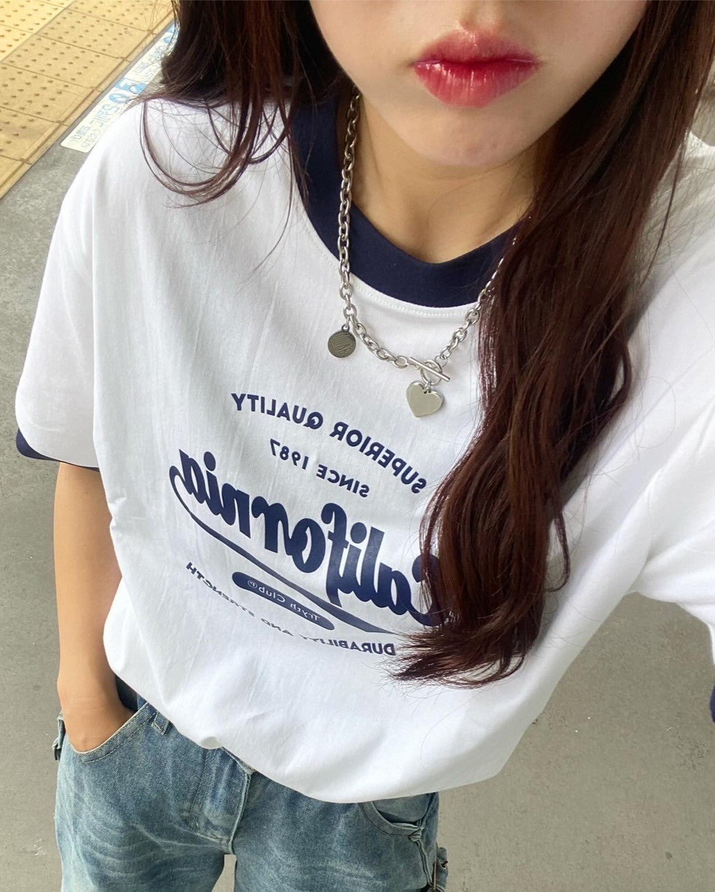 <CH4242805> ハートチェーンネックレス