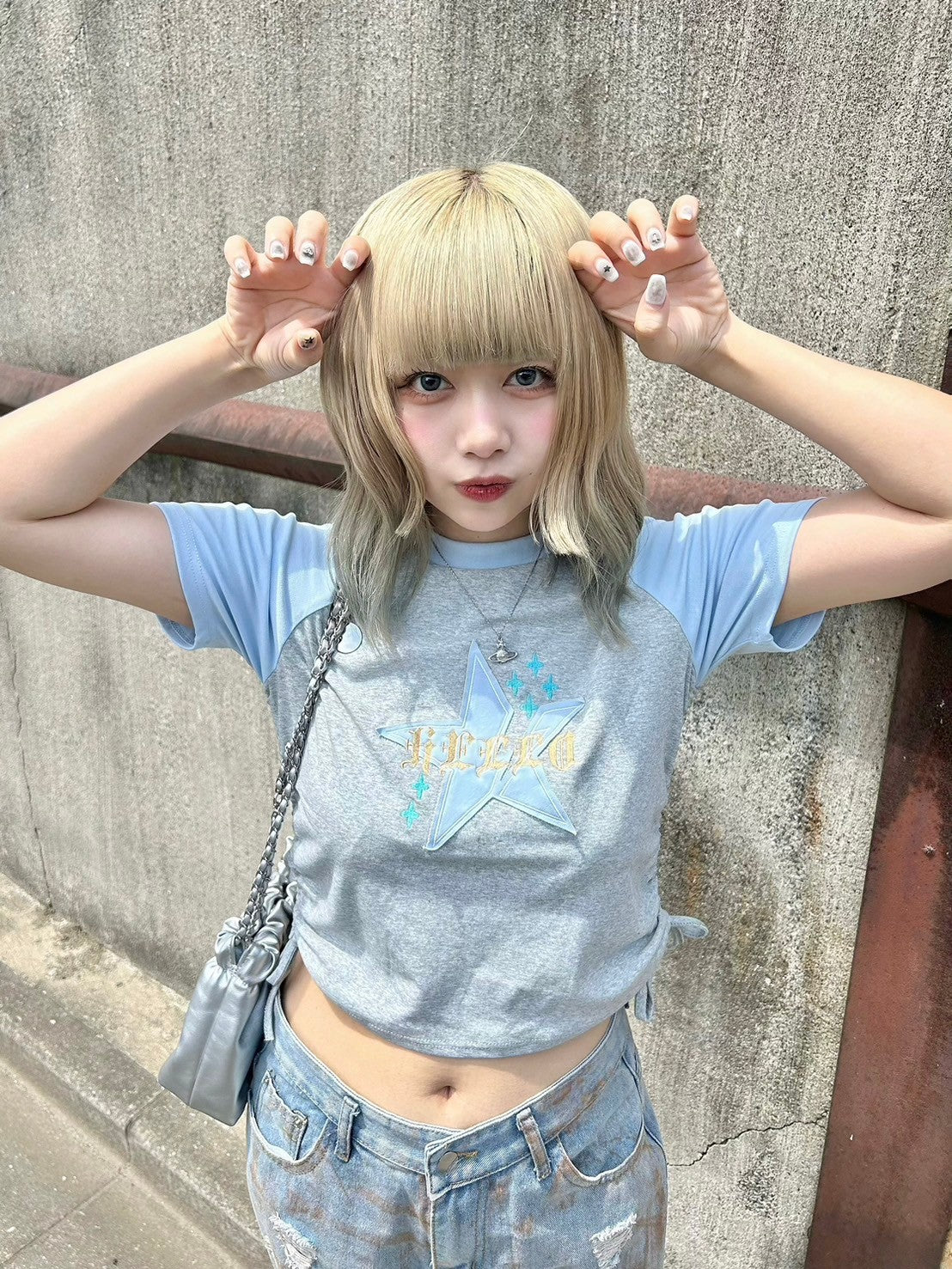 ※ラスト3点!<GR2242532> サイドギャザーラグランTシャツ