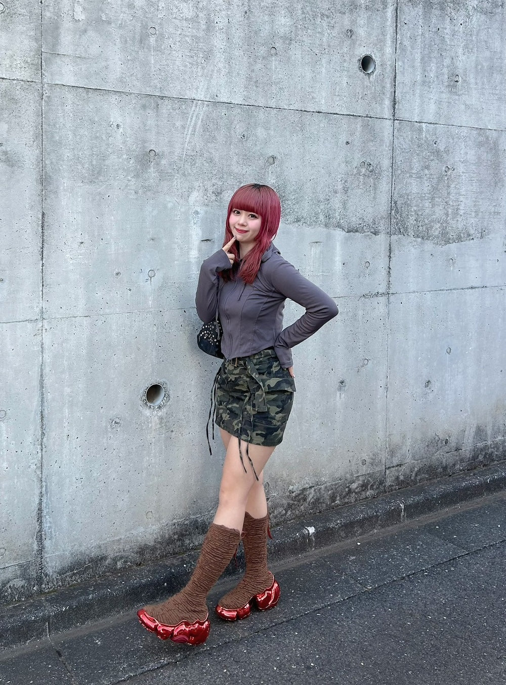 <GR2251506> ミリタリー台形ミニスカート