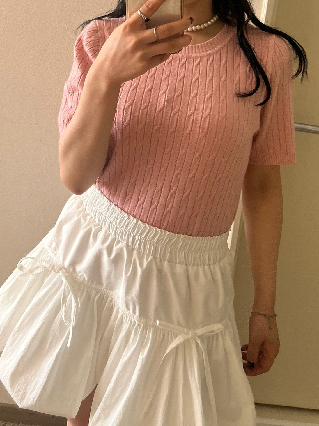 <IT2242414> 半袖ニットトップス