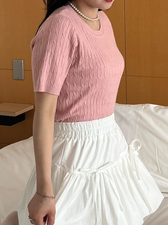 <IT2242414> 半袖ニットトップス