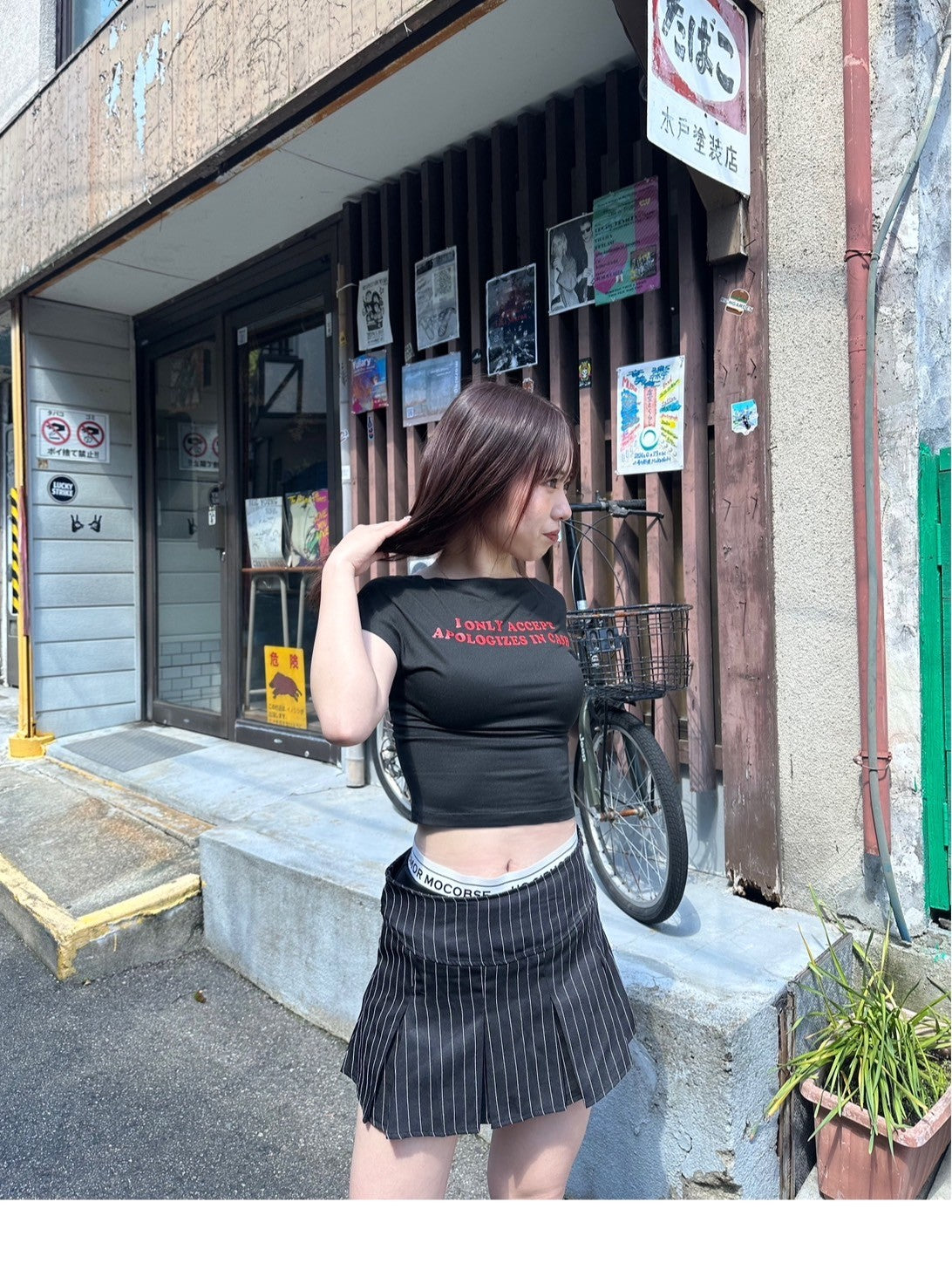 <LE2242918> ストライプミニスカート