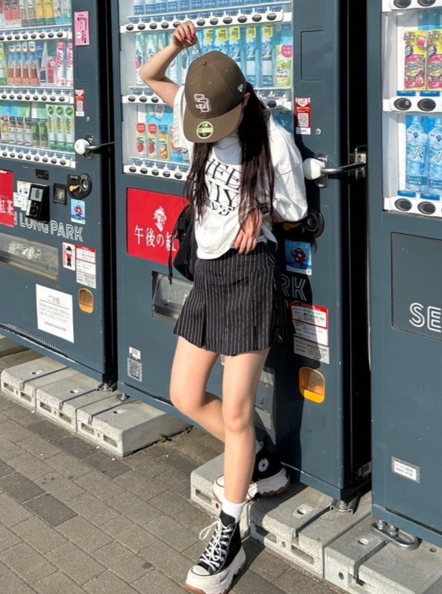 <LE2242918> ストライプミニスカート