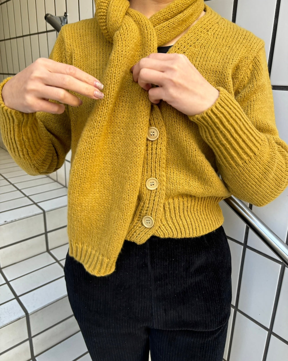 <LI2244102> ストールニットカーディガン