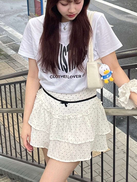 <QU2242208> ドットティアードミニスカート
