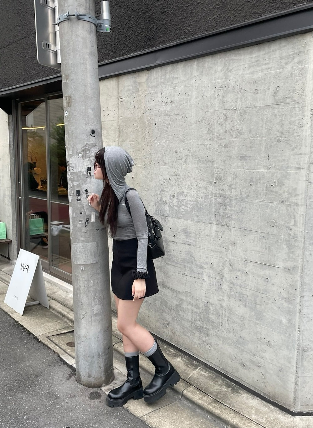 <QU2243202> バックロゴフーディーカーディガン