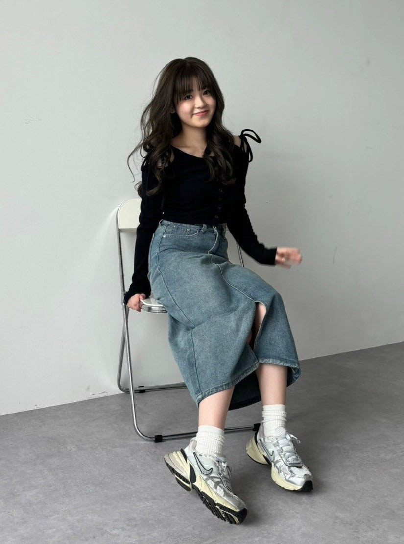 <RN2242004> スリットデニムスカート