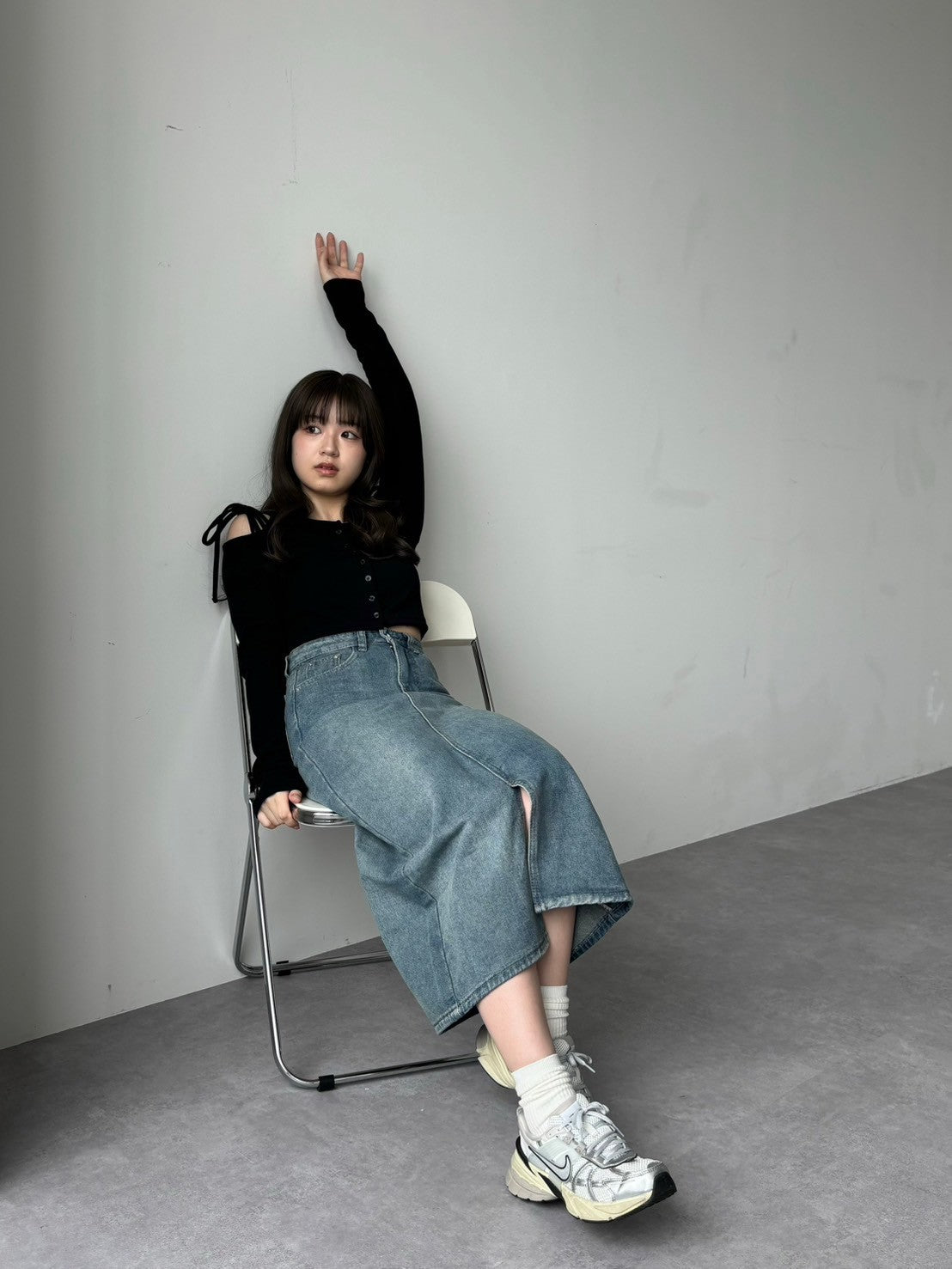 <RN2242004> スリットデニムスカート