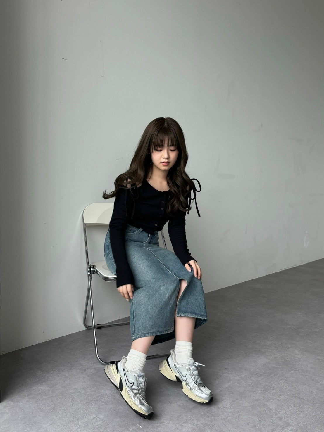 <RN2242004> スリットデニムスカート