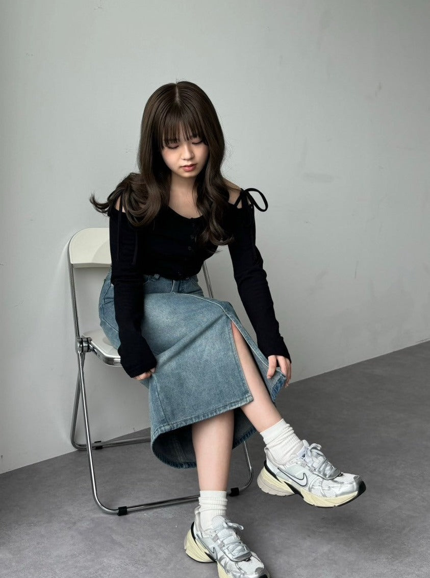 <RN2242004> スリットデニムスカート