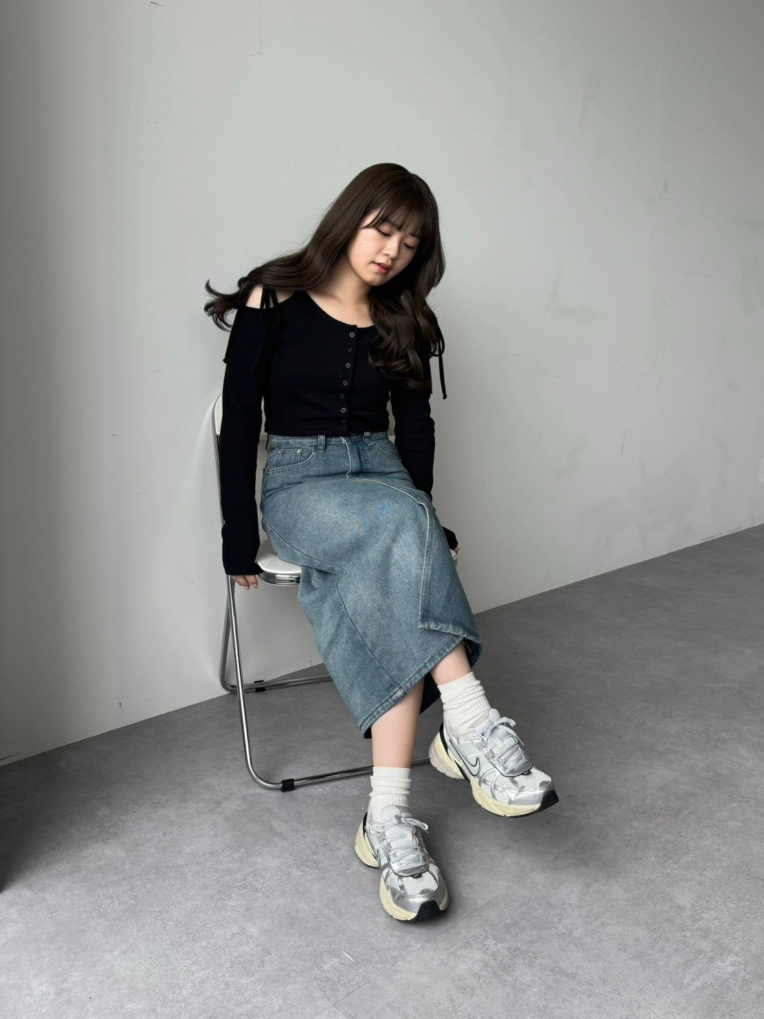 <RN2242004> スリットデニムスカート