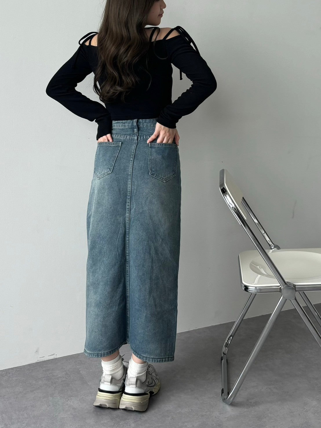 <RN2242004> スリットデニムスカート