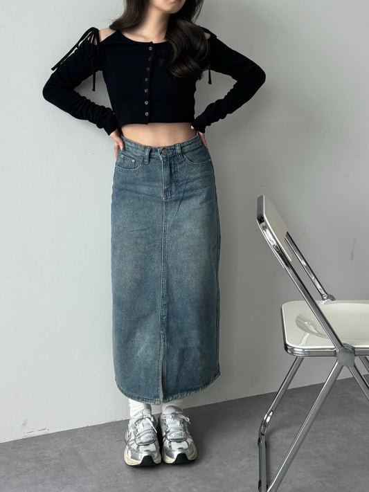 <RN2242004> スリットデニムスカート