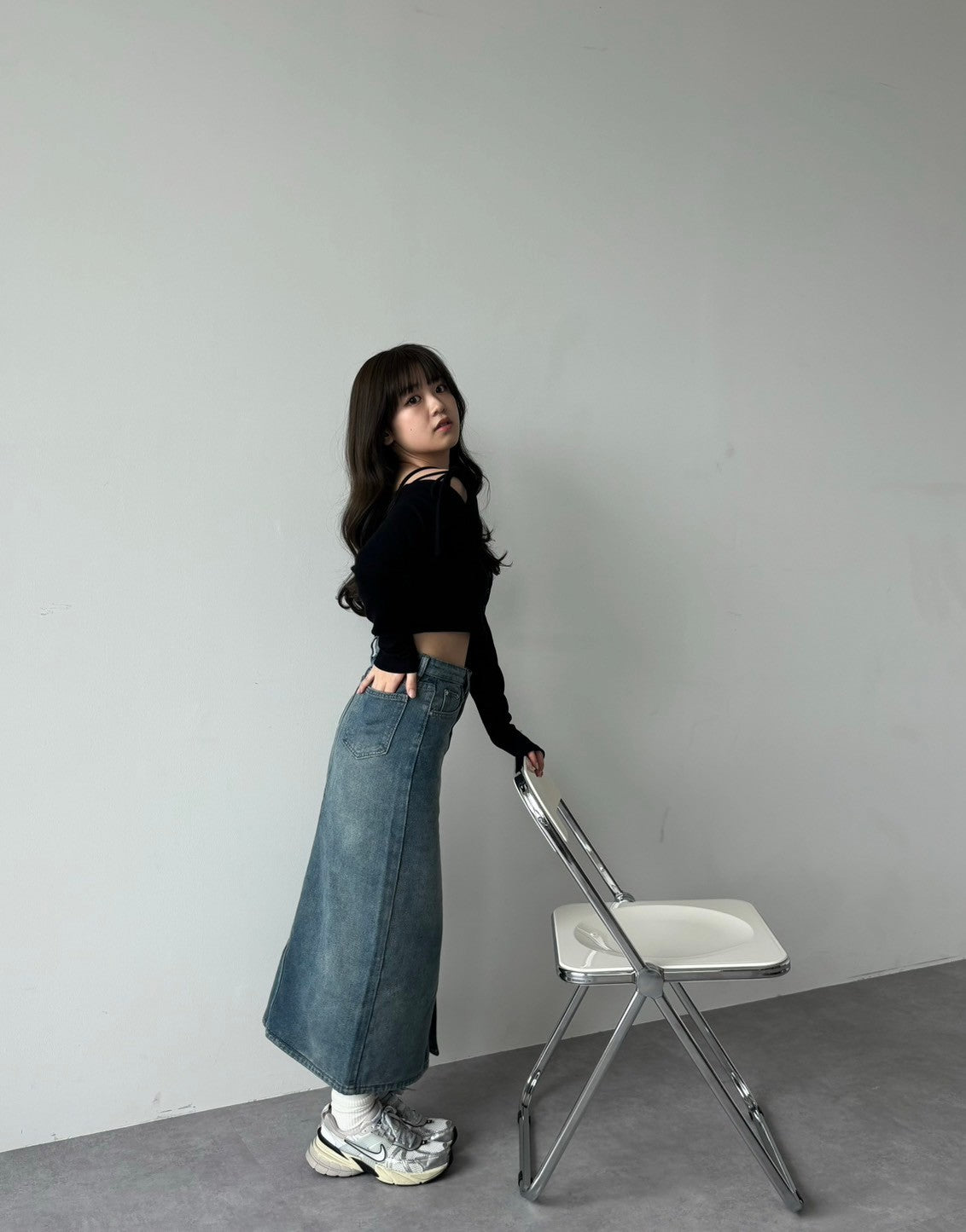 <RN2242004> スリットデニムスカート