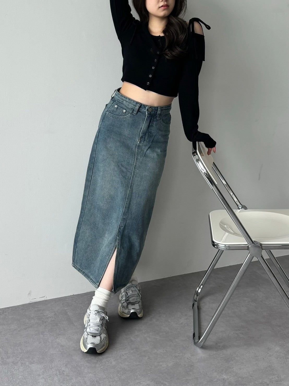 <RN2242004> スリットデニムスカート
