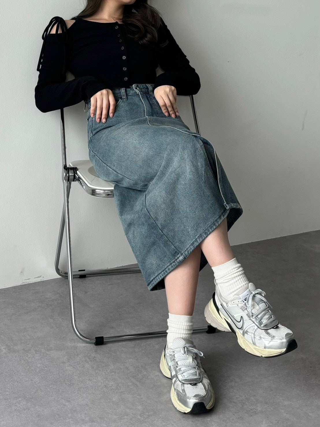 <RN2242004> スリットデニムスカート