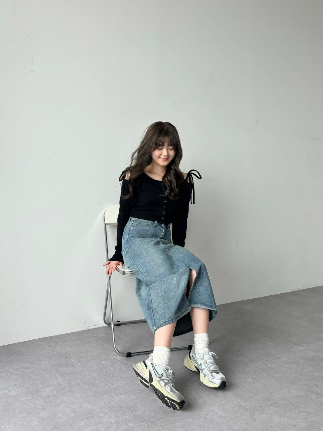 <RN2242004> スリットデニムスカート
