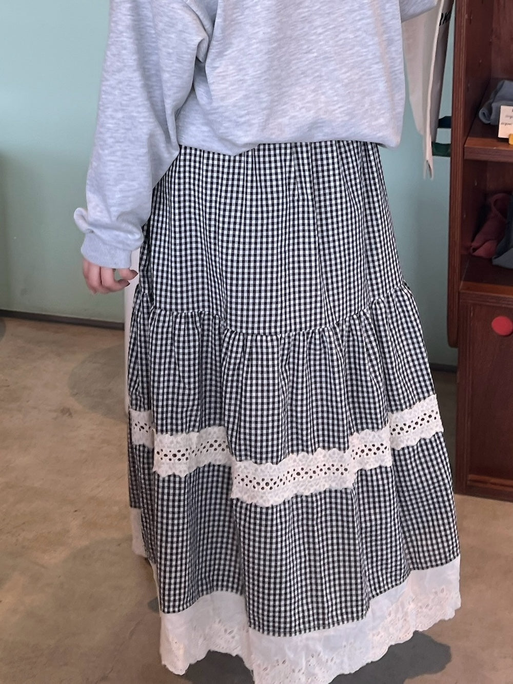 ※ラスト2点!<RN2251003> ギンガムチェックティアードスカート