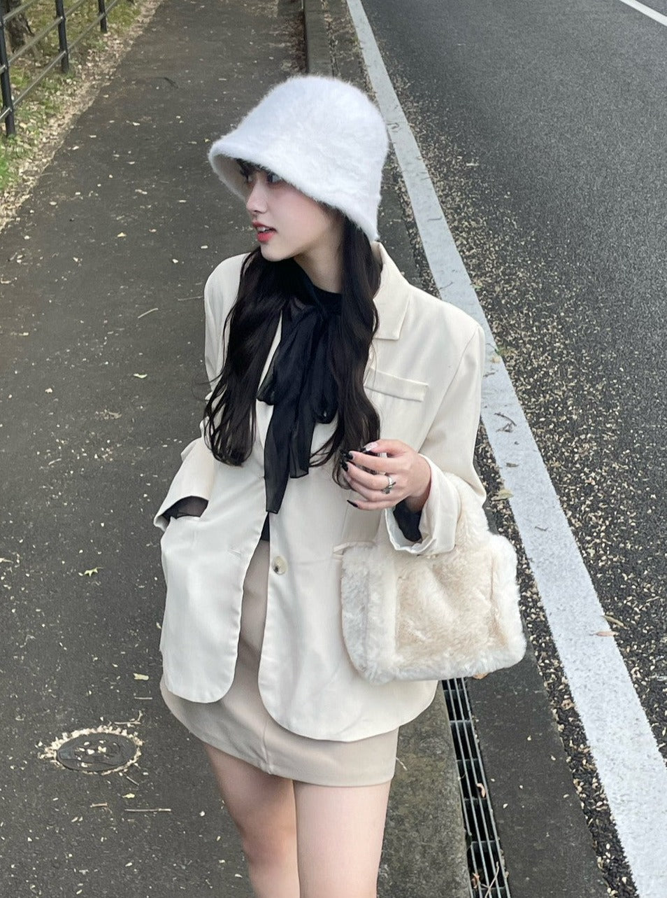 ※残りわずか!<QU1233202> モコモコ2wayバッグ