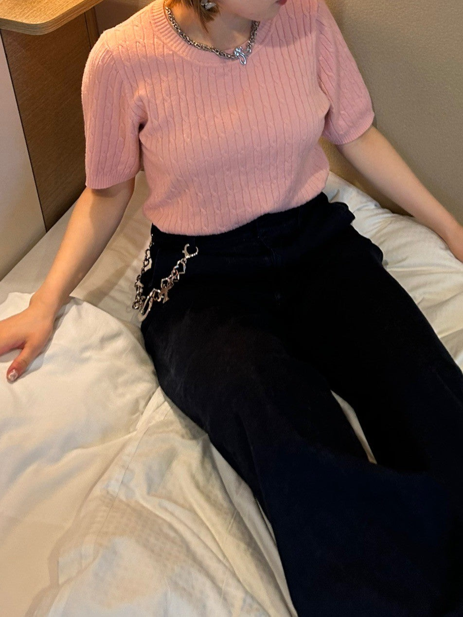 <IT2242414> 半袖ニットトップス