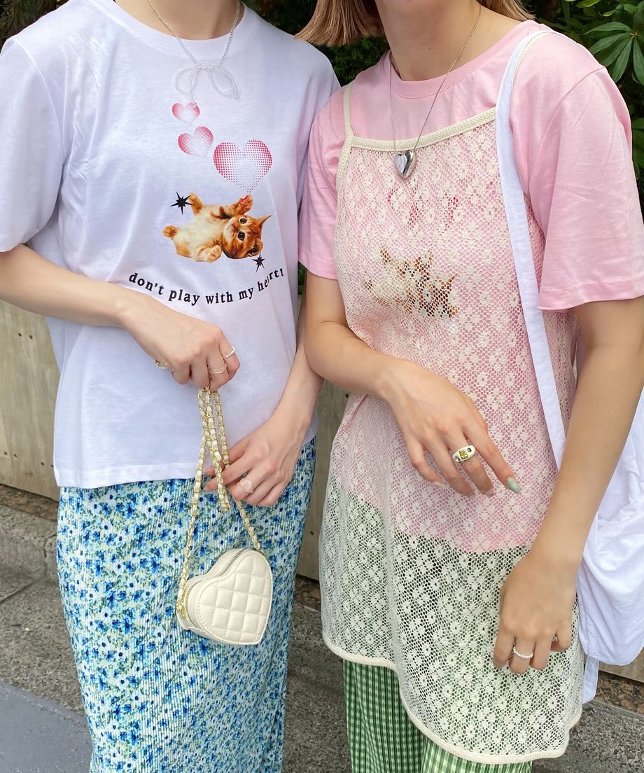 <SL2233613> ネコハートTシャツ