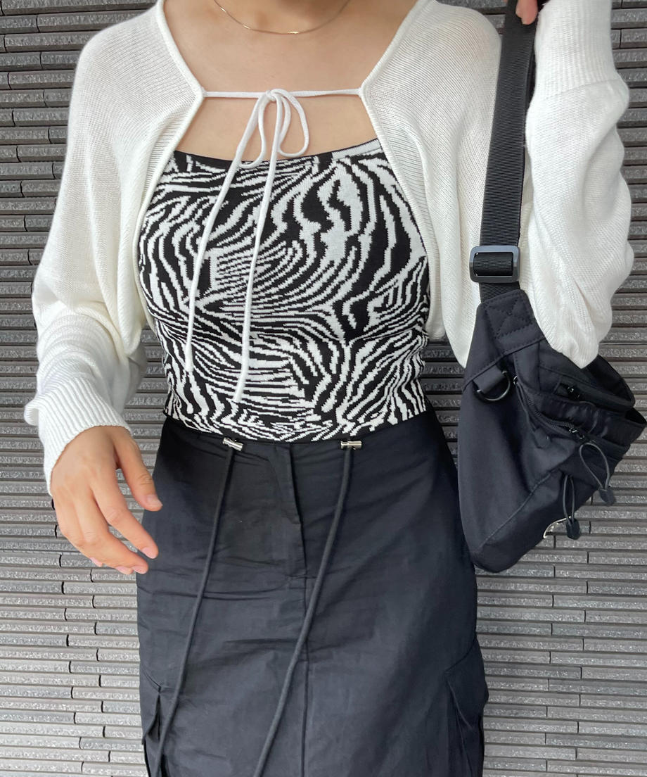 <LT2232103> リボンボレロカーディガン