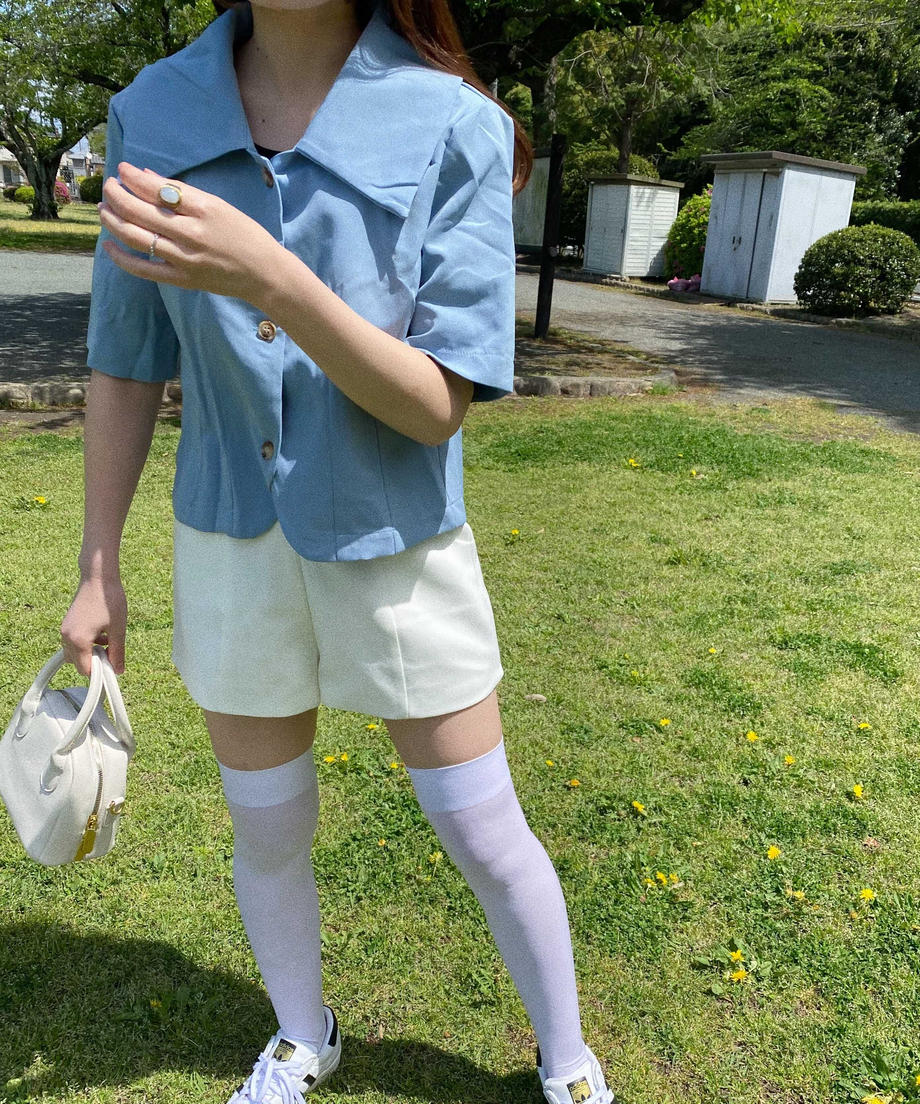 ♥<MY-2212114> ブルー半袖シャツ