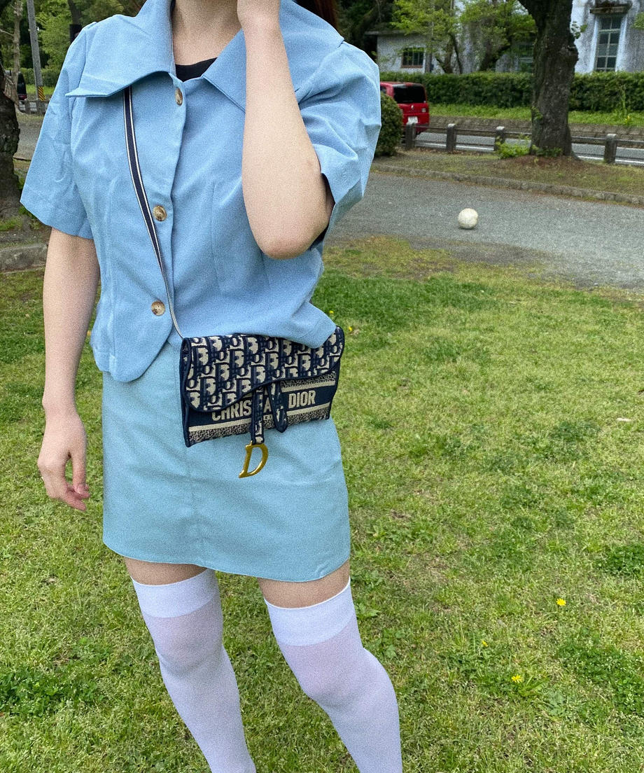 ♥<MY-2212114> ブルー半袖シャツ