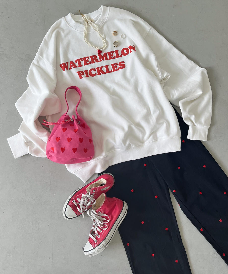 <SL1223701> 2WAYハート刺繍巾着バッグ