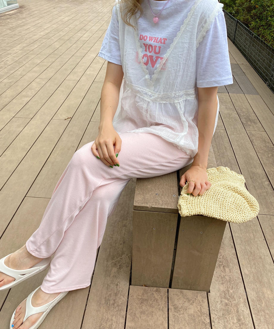 <SL2222783> リラックスリブワイドパンツ