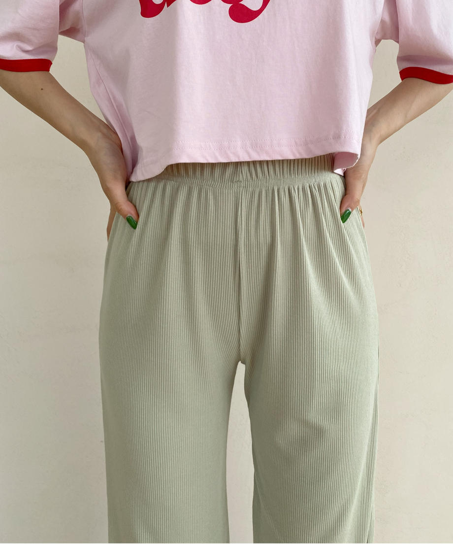 <SL2222783> リラックスリブワイドパンツ