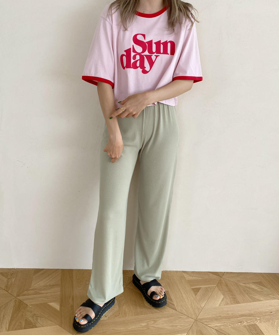 <SL2222783> リラックスリブワイドパンツ
