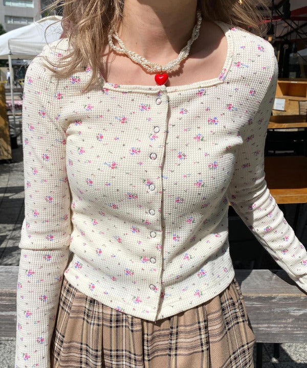 <SL2223719> レトロフラワーワッフルTOPS