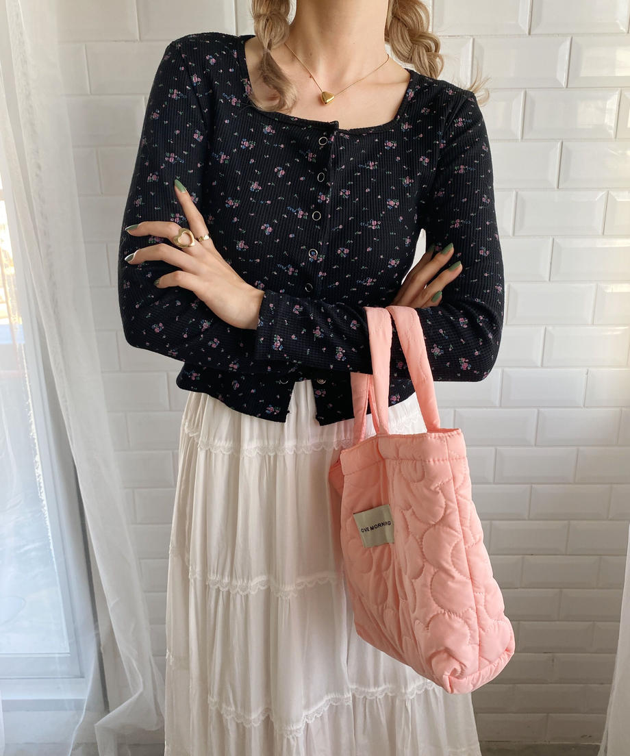 <SL2223719> レトロフラワーワッフルTOPS
