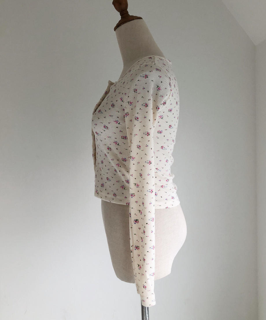 <SL2223719> レトロフラワーワッフルTOPS