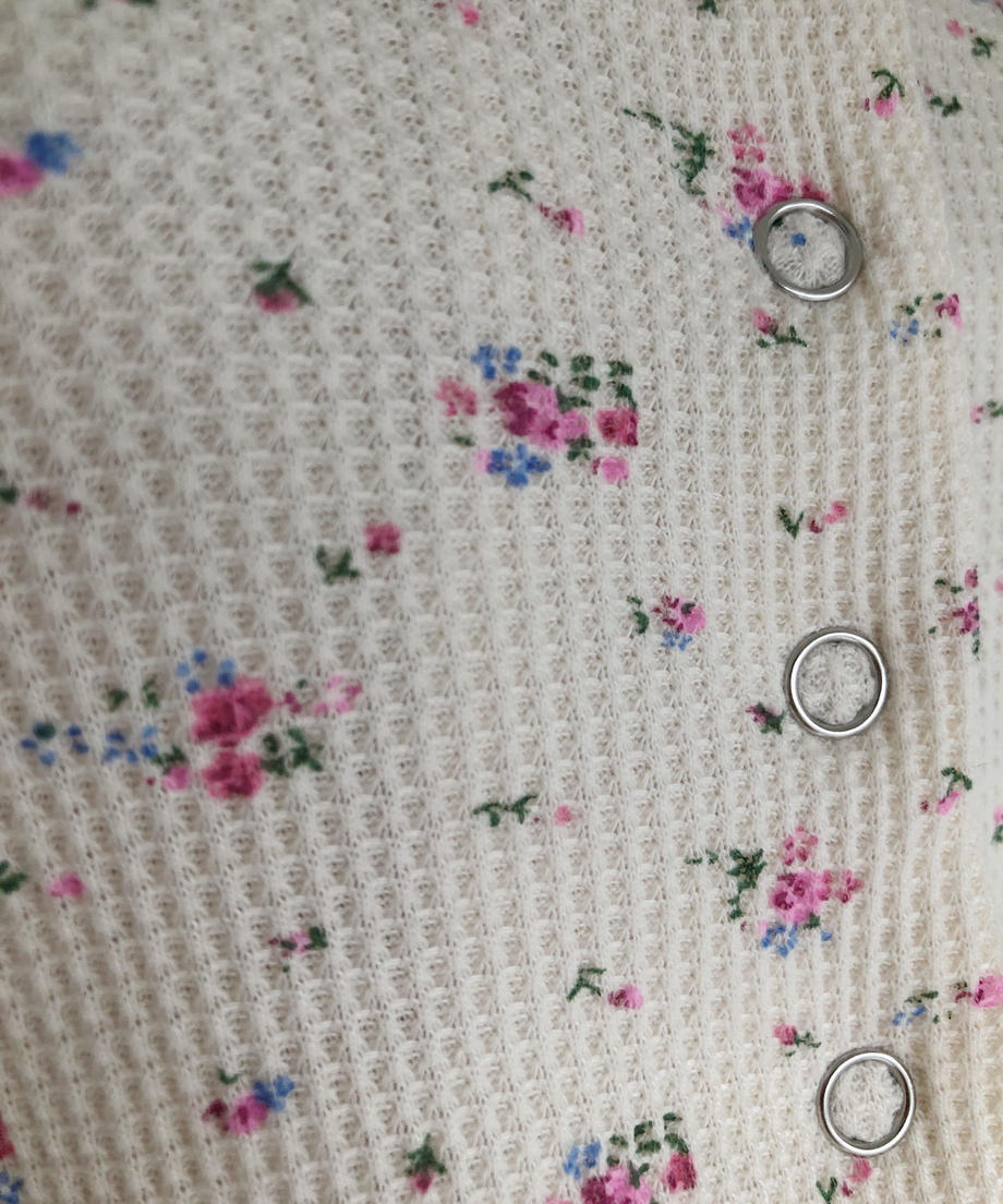 <SL2223719> レトロフラワーワッフルTOPS