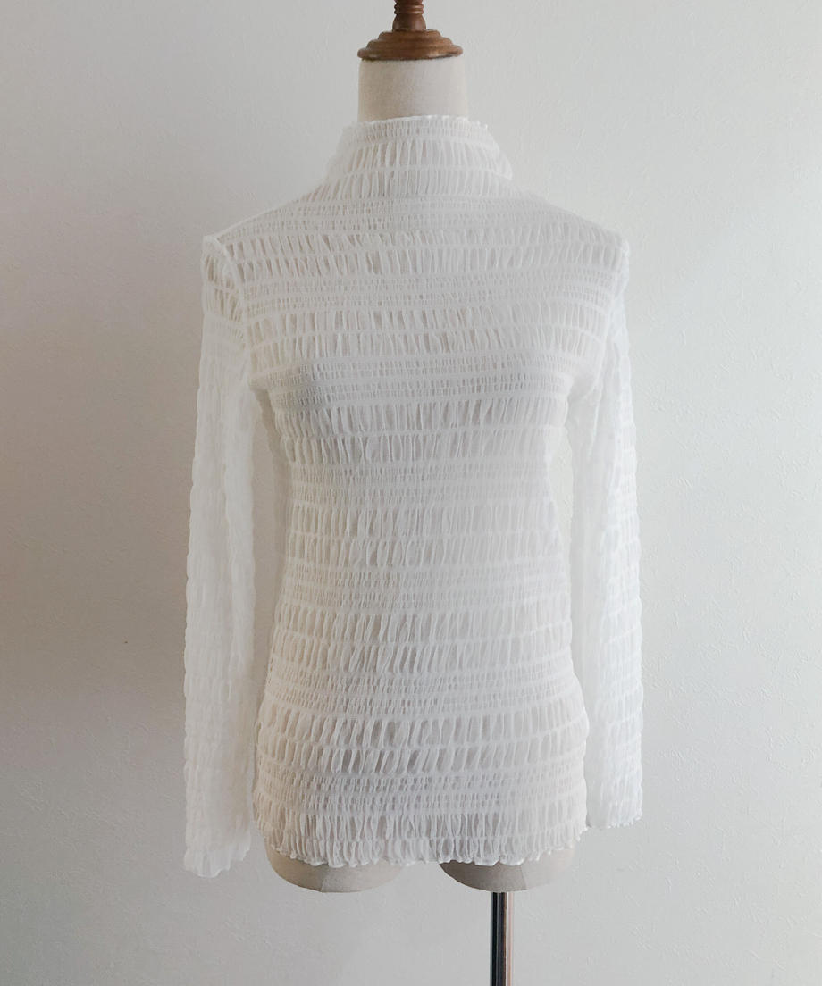 <SL2224608> メロウハイネックシャーリングシアーTOPS