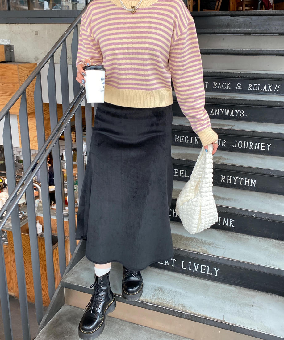 <SL2231629> カットコールフレアロングスカート