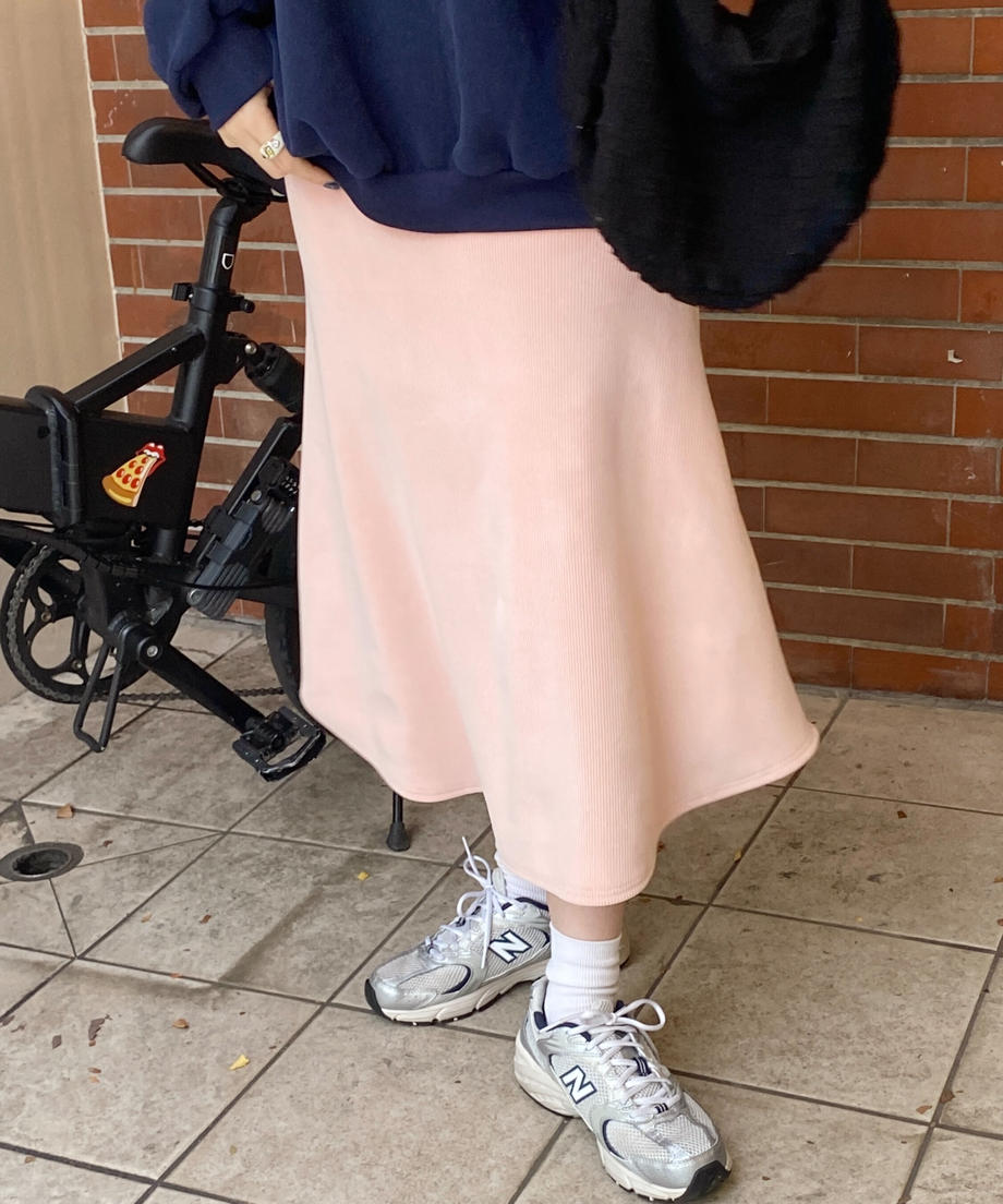 <SL2231629> カットコールフレアロングスカート