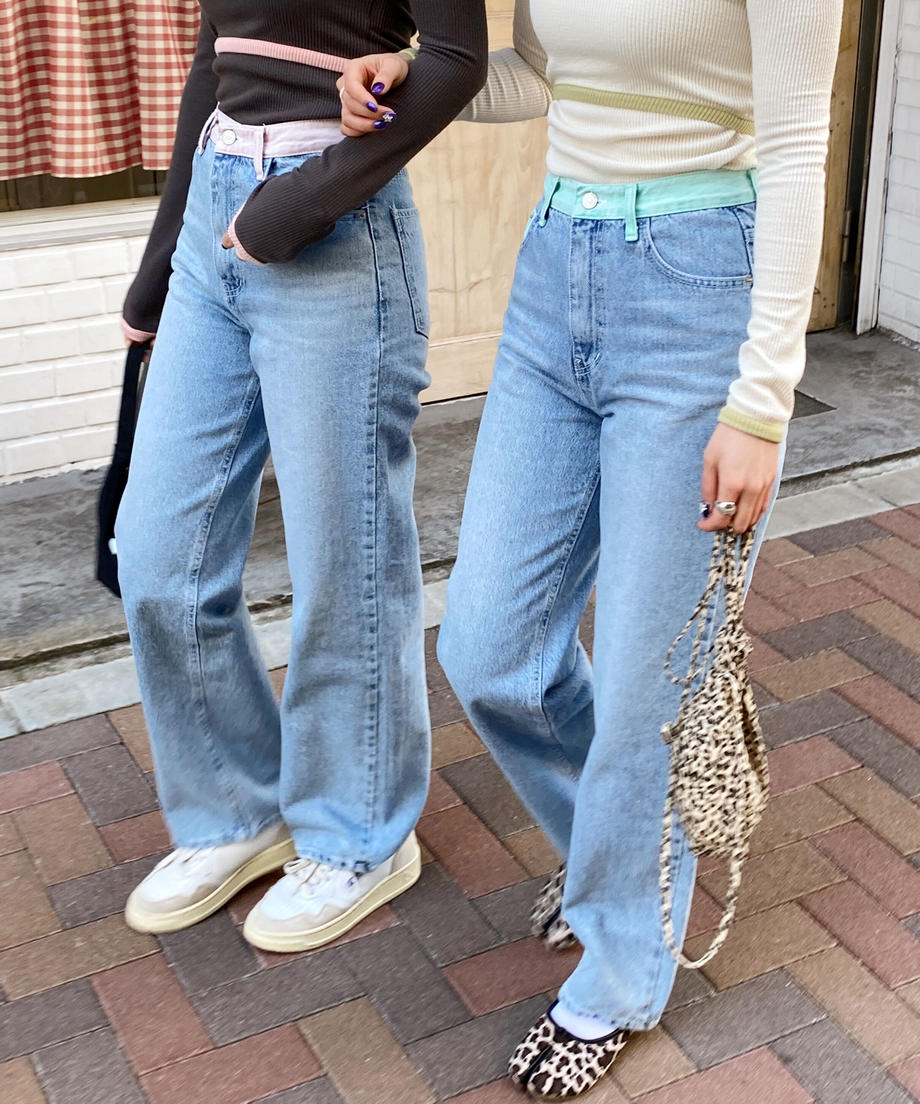 <SL2231645> bicolor wide denim