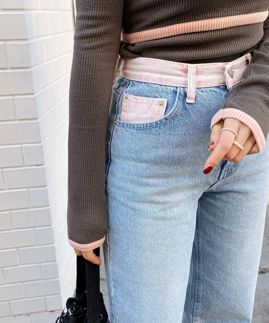 <SL2231645> bicolor wide denim