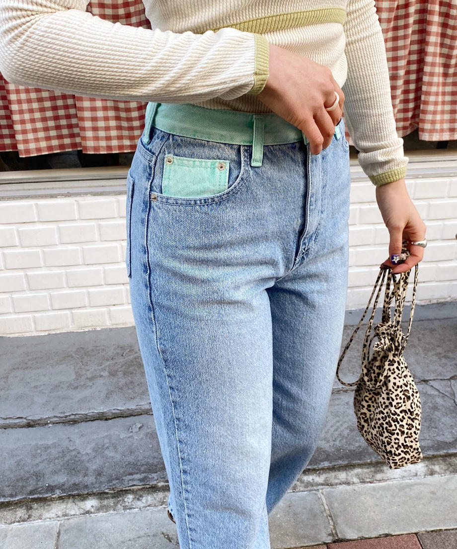 <SL2231645> bicolor wide denim