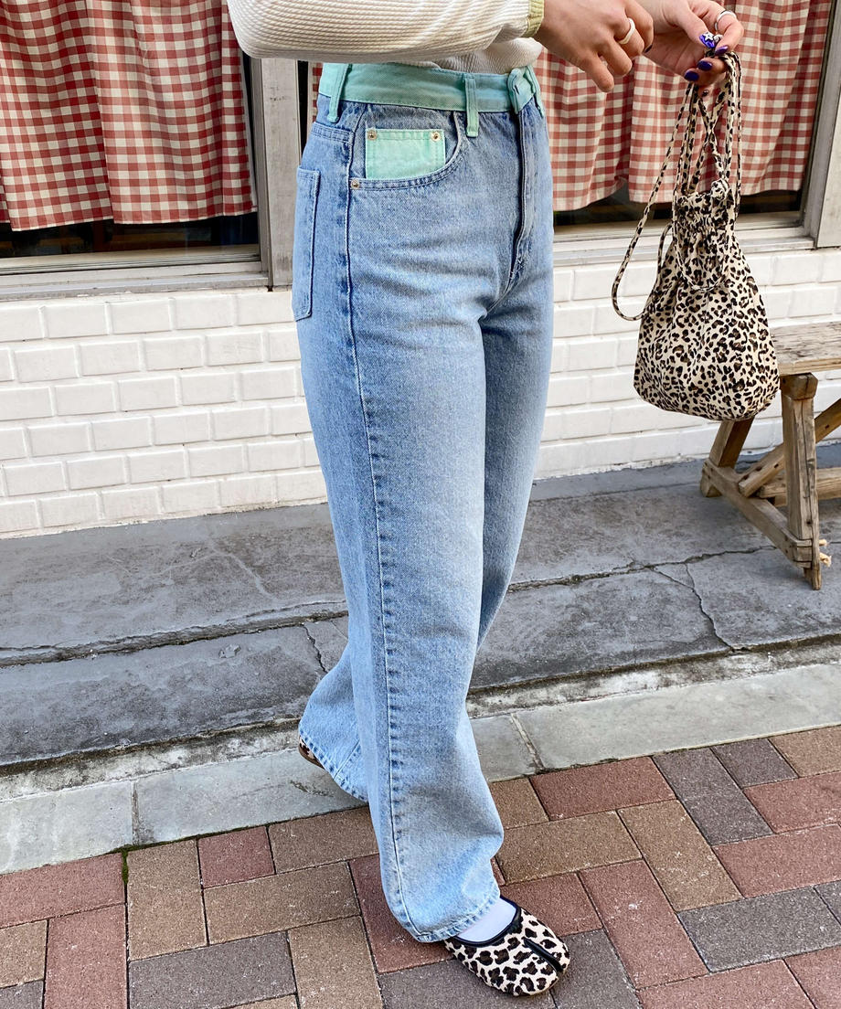 <SL2231645> bicolor wide denim