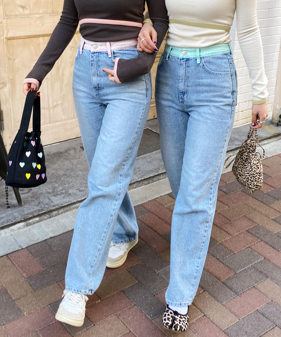 <SL2231645> bicolor wide denim