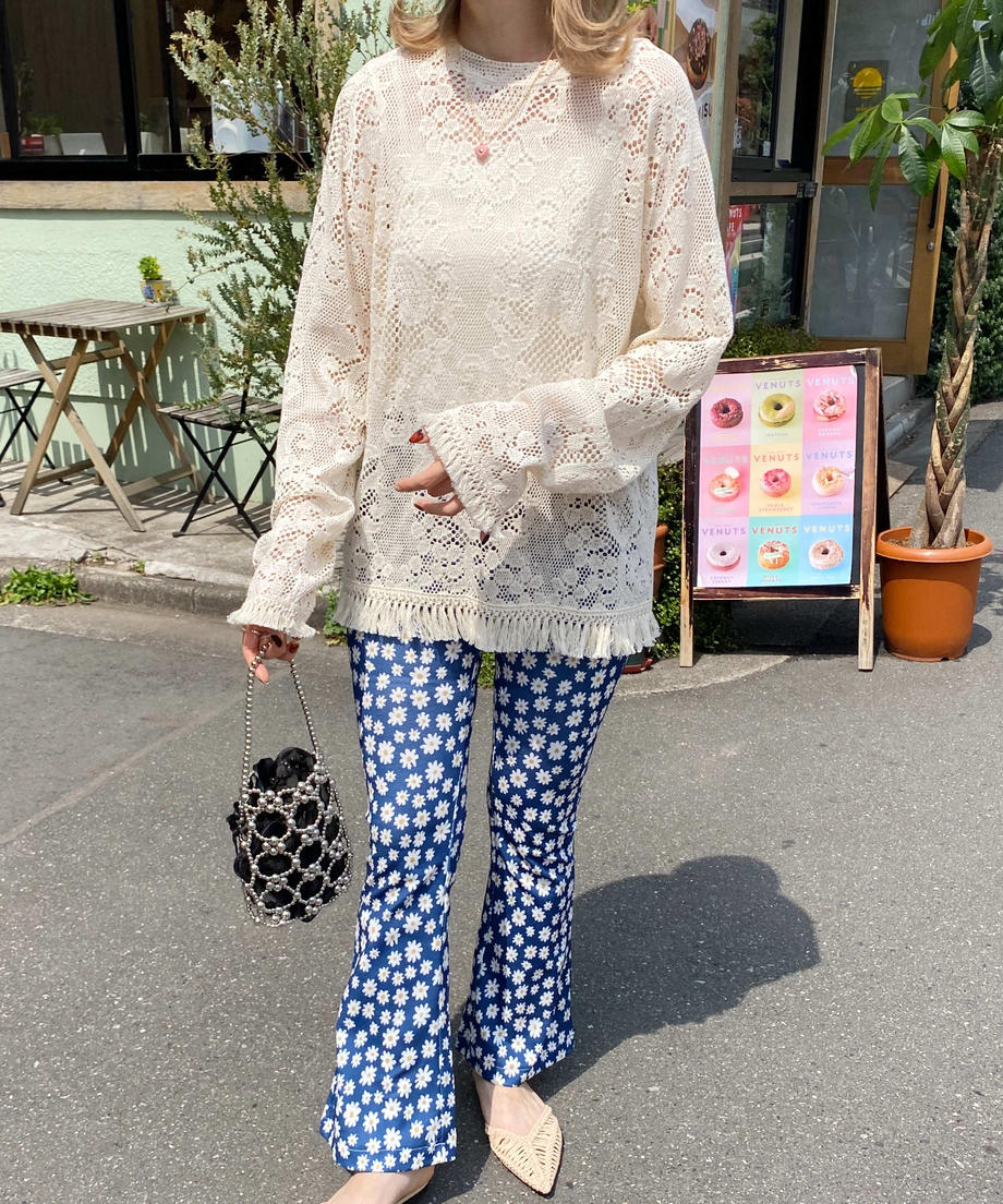 ※残りわずか! <SL2231660> fringe crochet knit