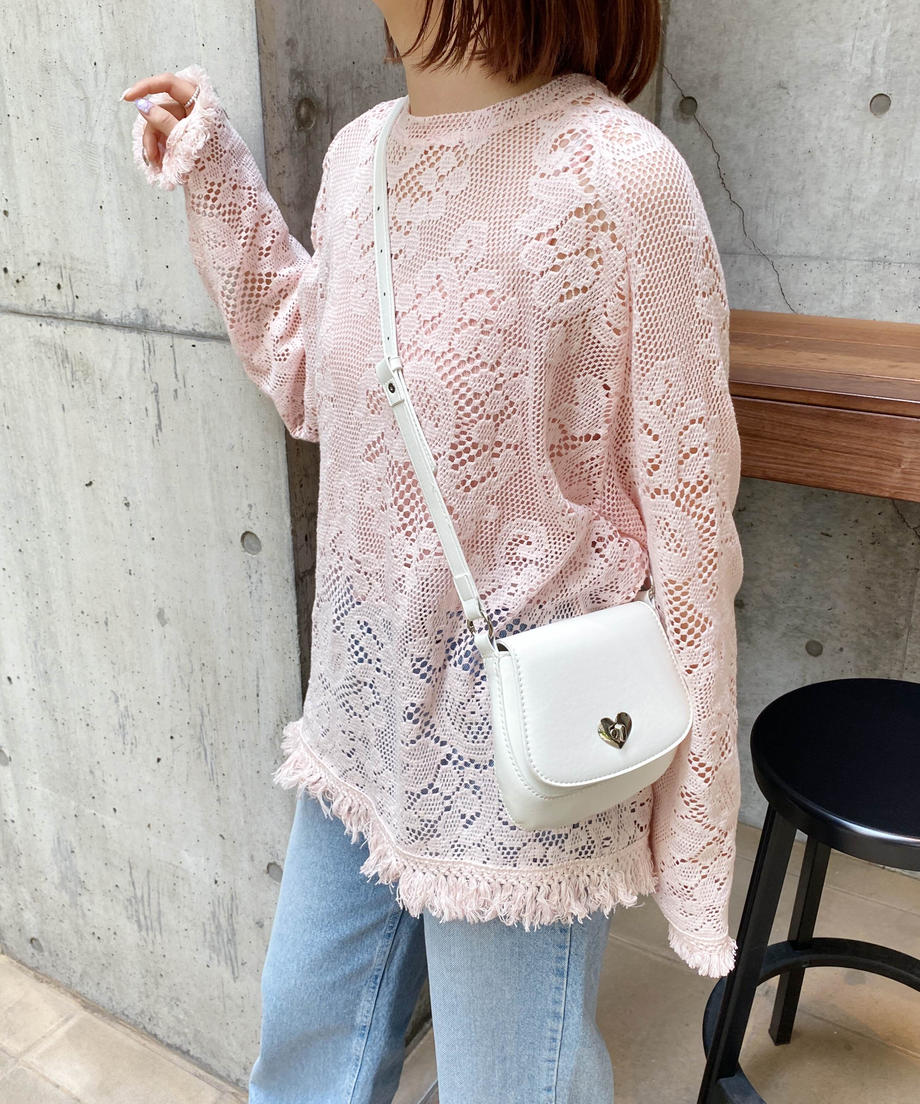 ※残りわずか! <SL2231660> fringe crochet knit