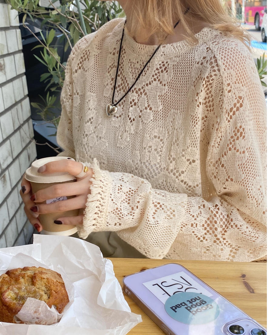 ※残りわずか! <SL2231660> fringe crochet knit
